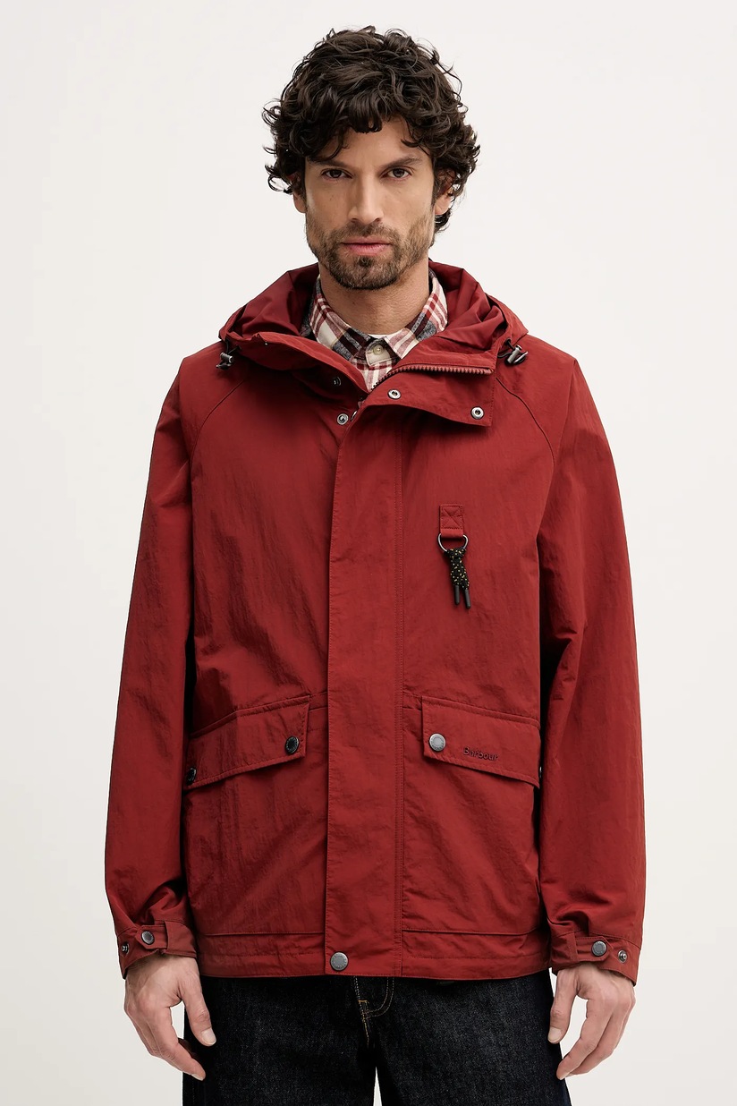 Barbour kurtka Border Wax Jacket męska kolor zielony przejściowa