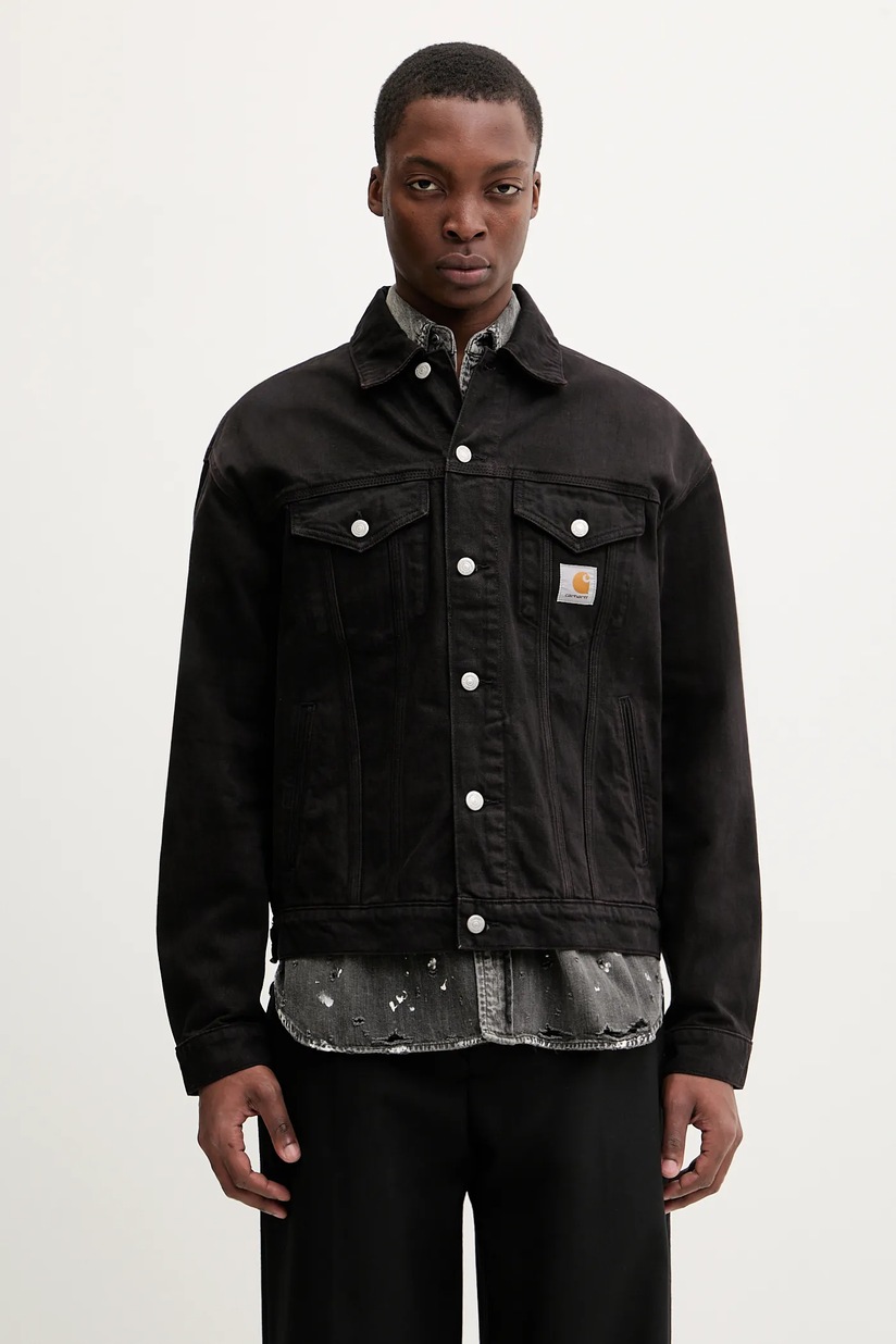 Carhartt WIP cotton jacket Everson Trucker Jacket brown color