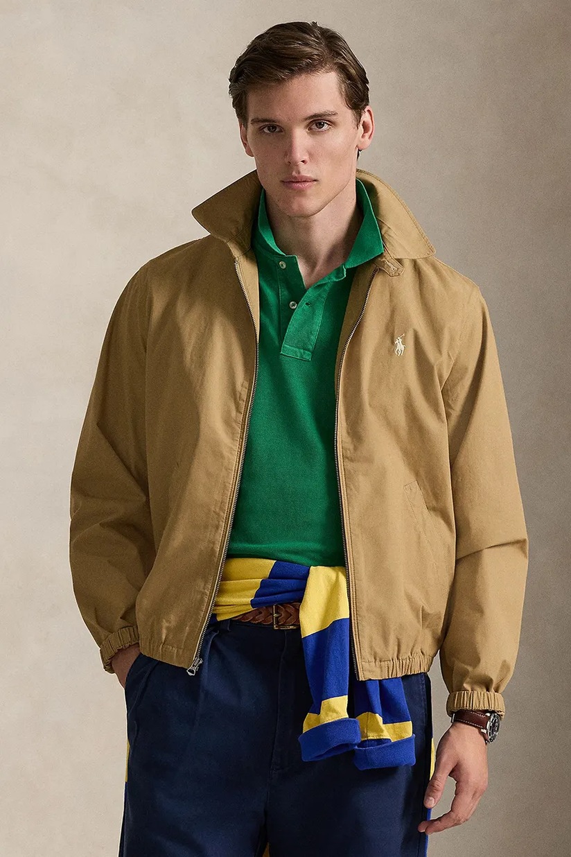 Кожаная куртка Polo Ralph Lauren цвет коричневый демисезонная