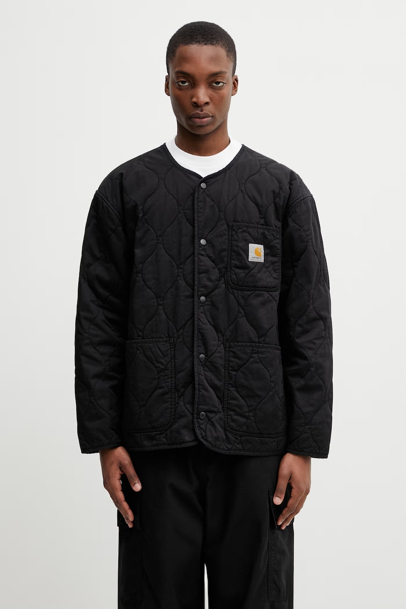 Carhartt WIP denim jacket Herald Jacket men's black color I033765 Carhartt WIP denim jacket Herald Jacket men's black color I033765