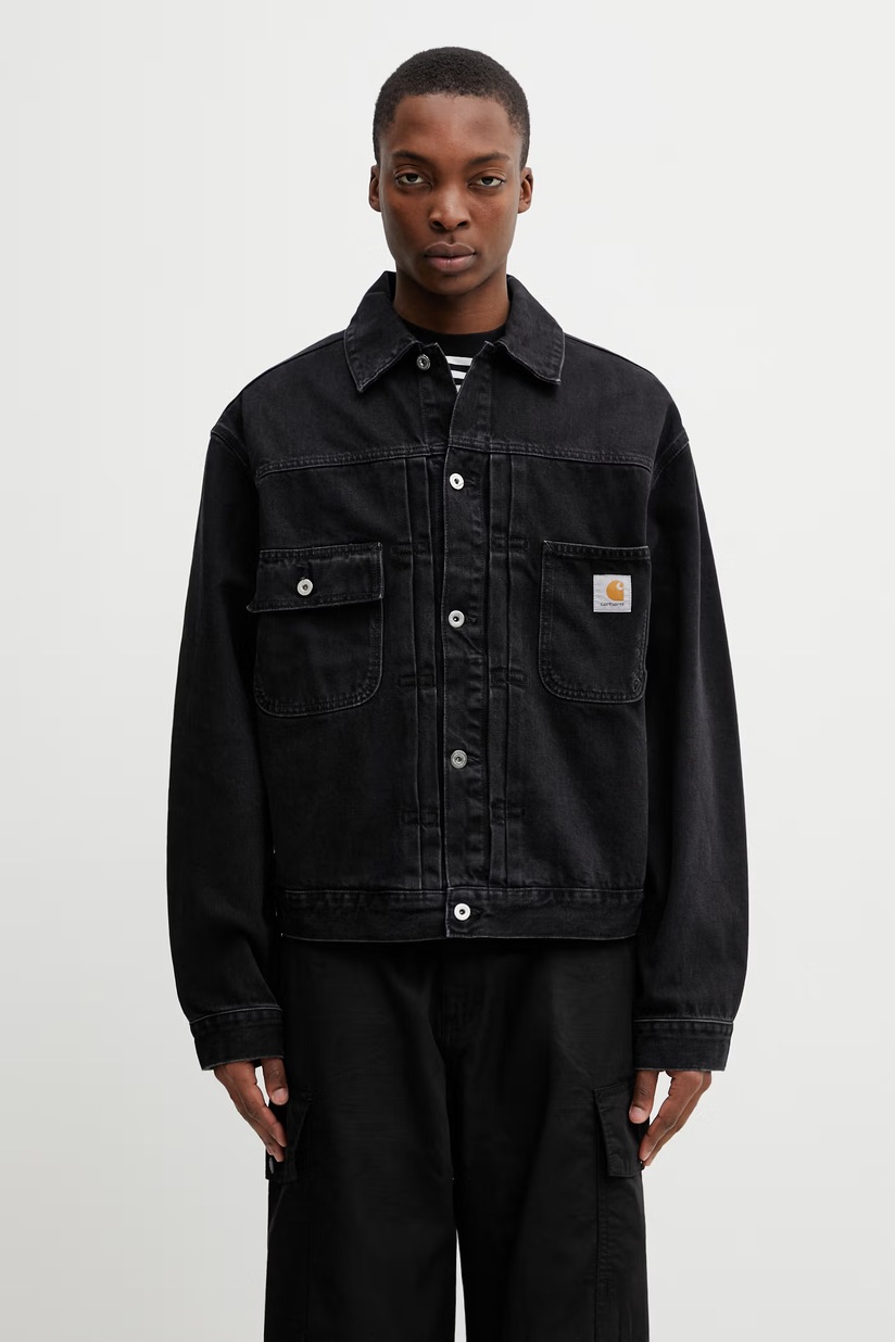 Carhartt WIP cotton jacket Stanton Jacket black color I035617.8906