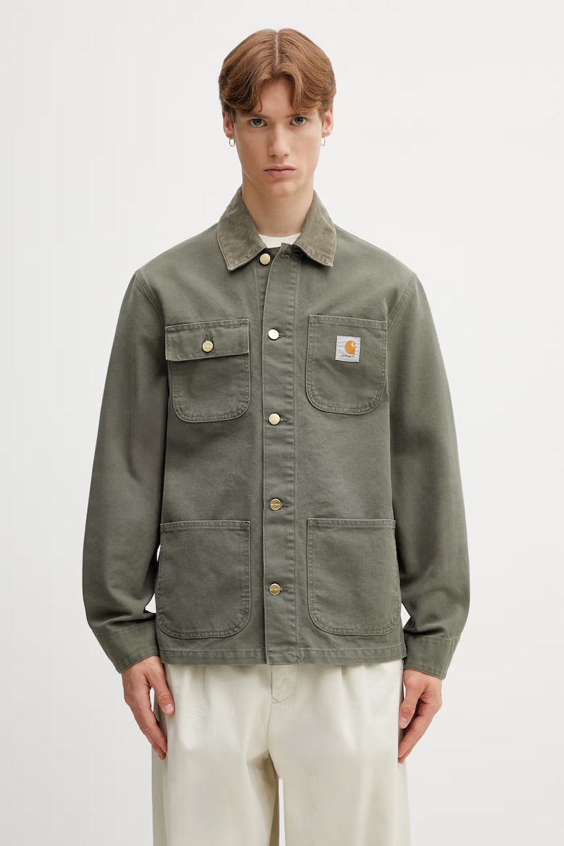 Carhartt WIP cotton shirt jacket Michigan Coat green color I034787 Carhartt WIP cotton shirt jacket Michigan Coat green color I034787