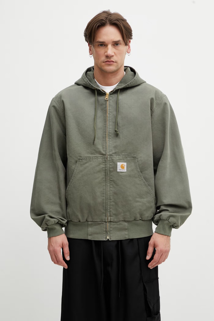 Carhartt WIP cotton shirt jacket Reno Shirt Jac green color