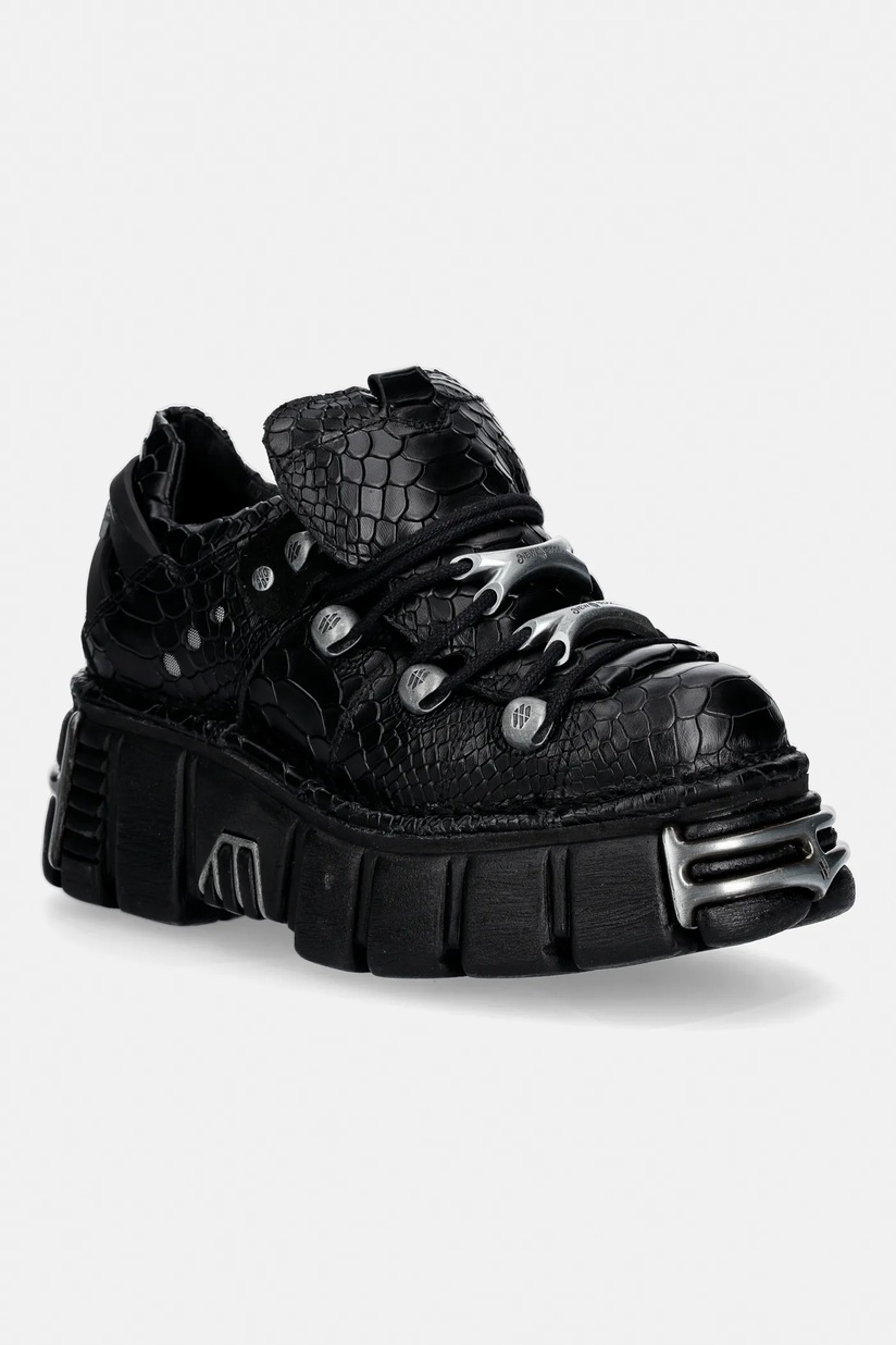 Newrock　M-120N-C98 New Rock leather sneakers black color M.120N.C26 at PRM US