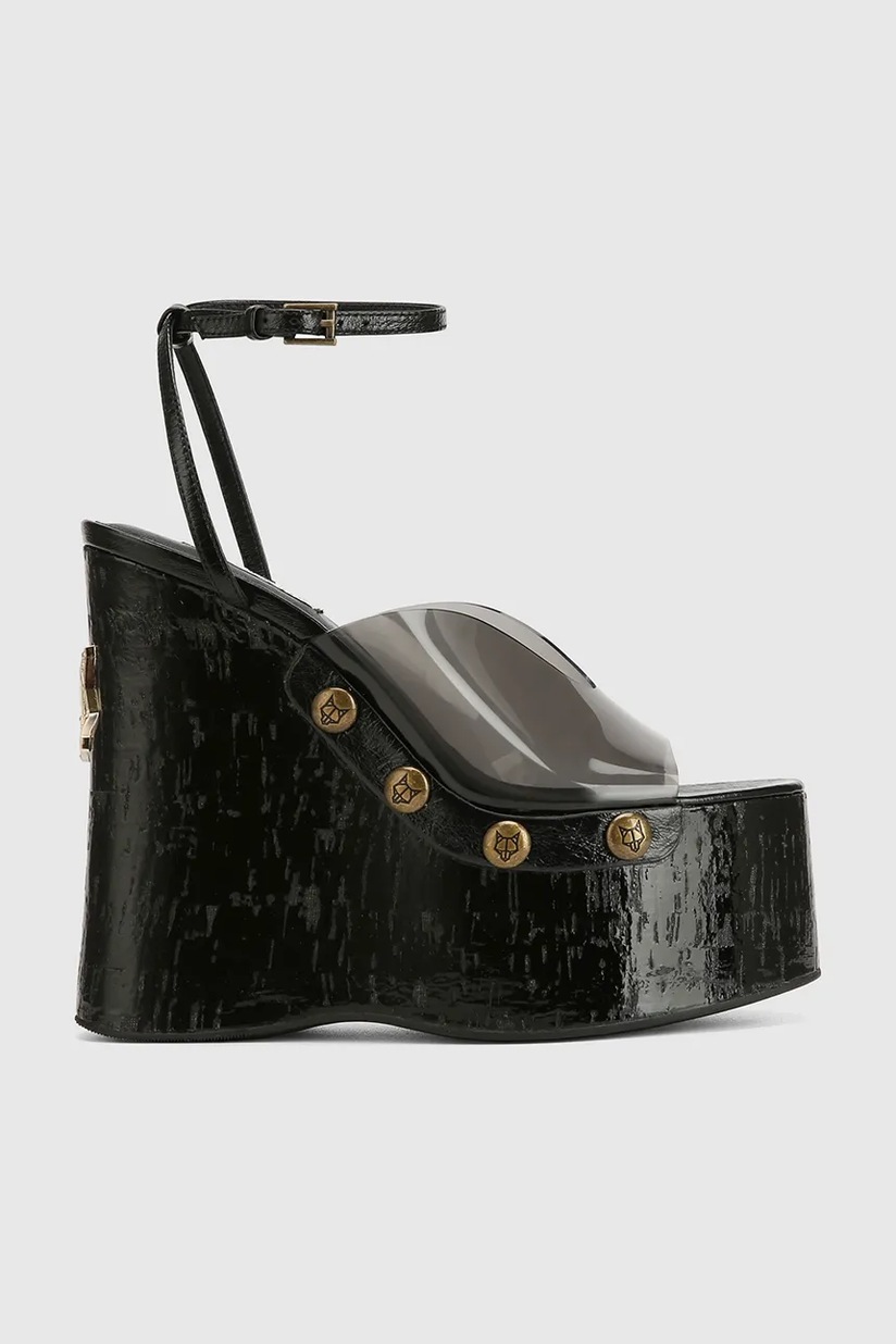 靴 NAKED WOLFE IVY WEDGE Naked Wolfe Sandals on a wedge Women's black Tiger.Lilly at PRM US