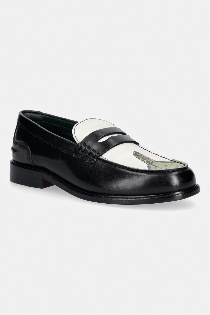 Clarks Originals leather loafers Wallabee Loafer men's black color