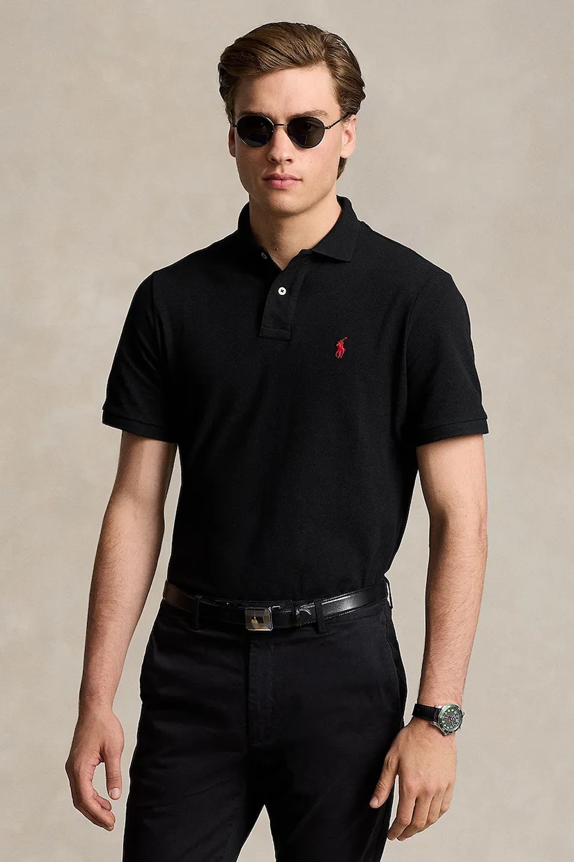 Polo Ralph Lauren cotton polo shirt black color smooth at PRM US Polo Ralph Lauren cotton polo shirt black color smooth at PRM US