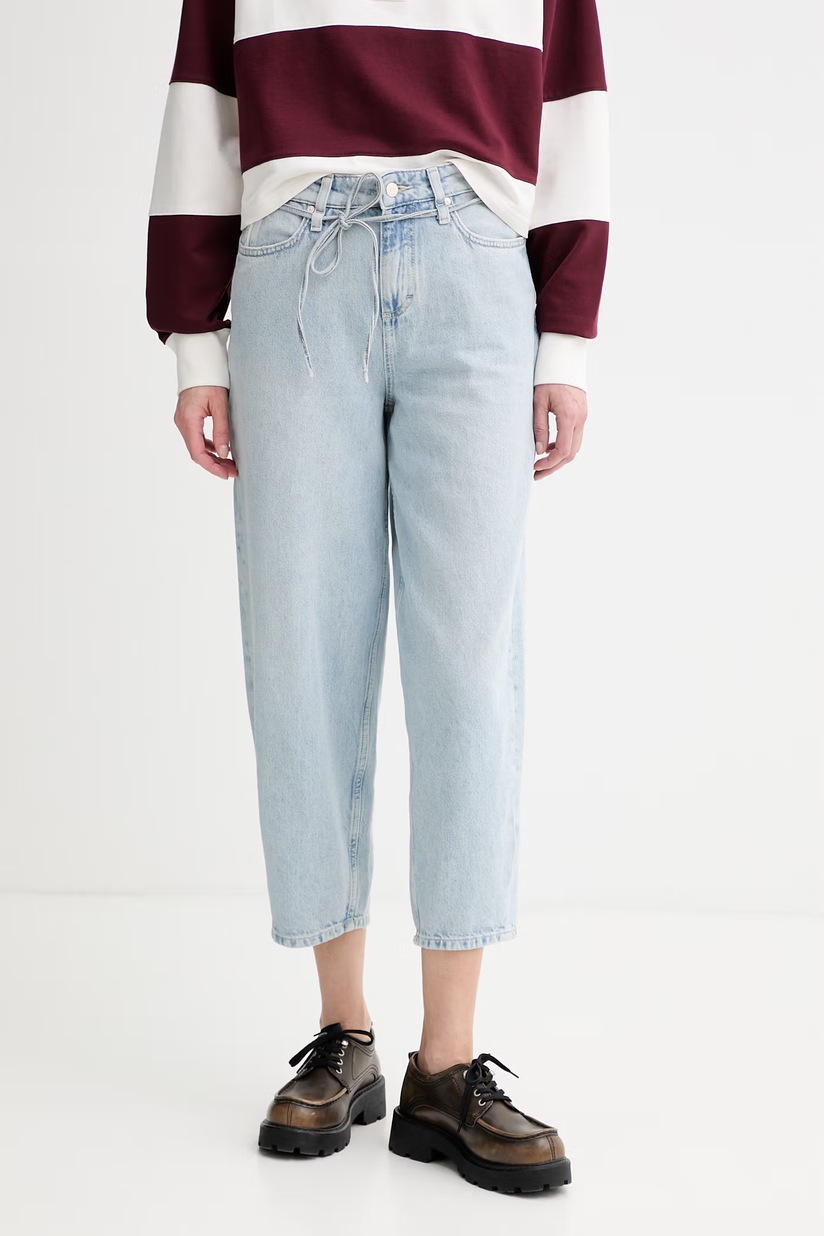 adidas Originals jeansi Femme Galore Denim Rhinestone Pants femei