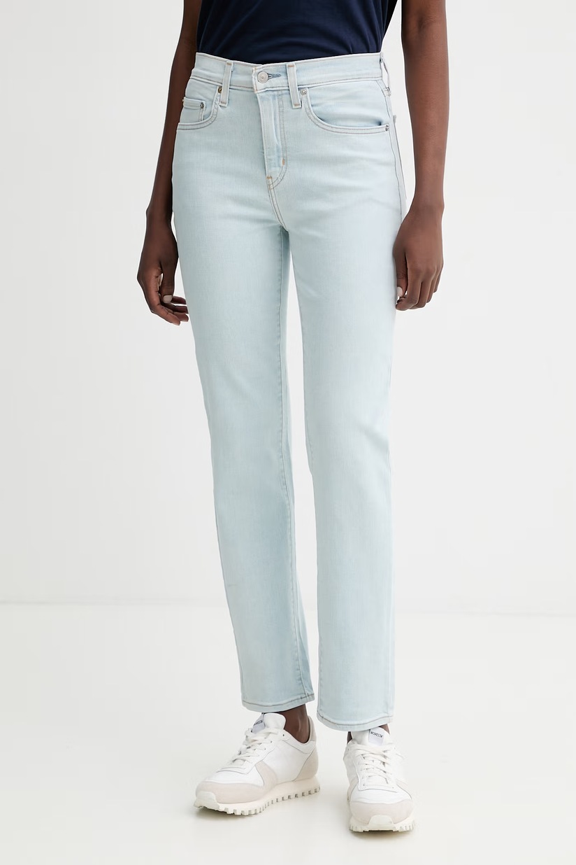 Levi's jeansi RIBCAGE STRAIGHT ANKLE femei high waist | ANSWEAR.ro