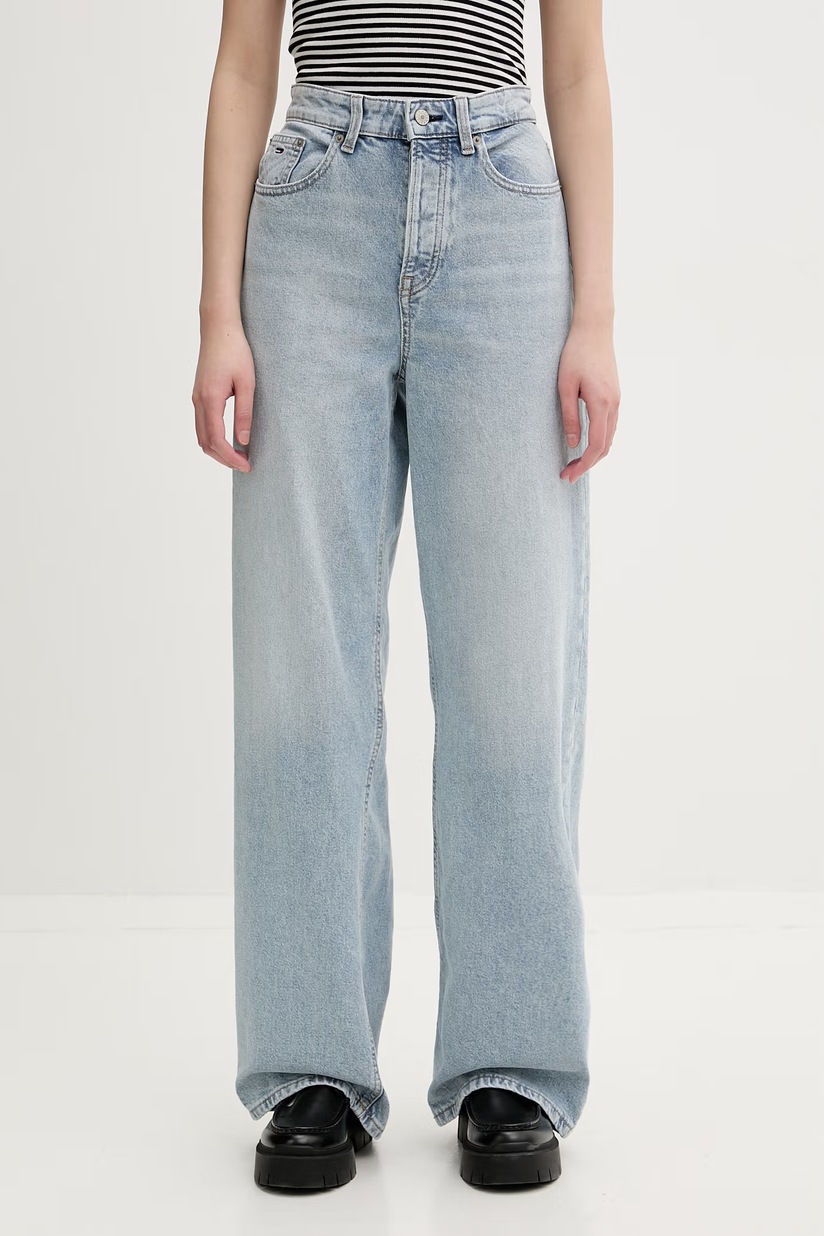 adidas Originals jeansi DENIM ZIP PANT femei, JX9210 | ANSWEAR.ro