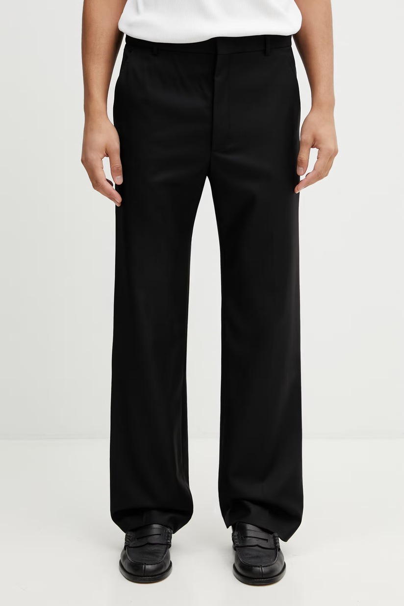 Helmut Lang wool trousers Relaxed Trouser.Suit black color
