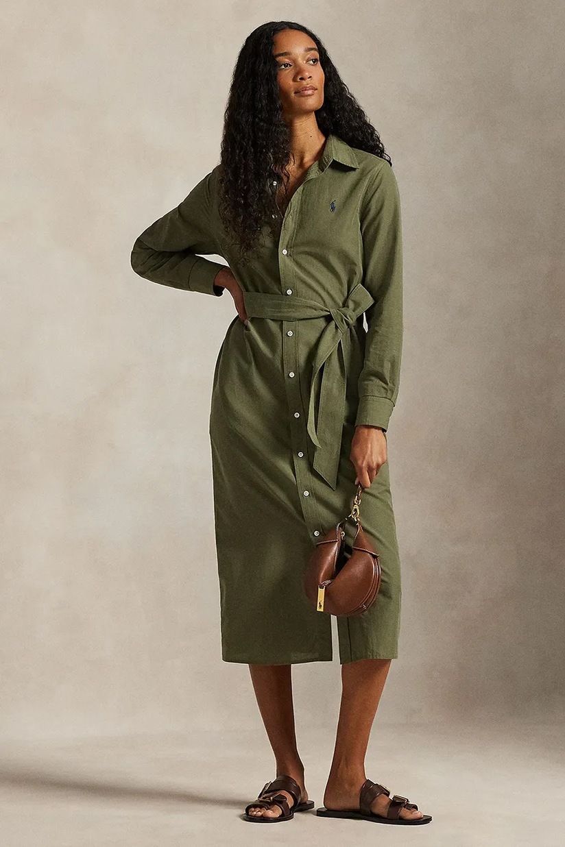 green ganni wrap dress GANNI 