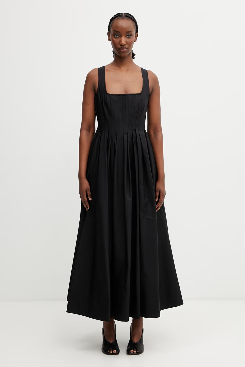 anine bing dress black ANINE BING Vida Dress in Black main image 1