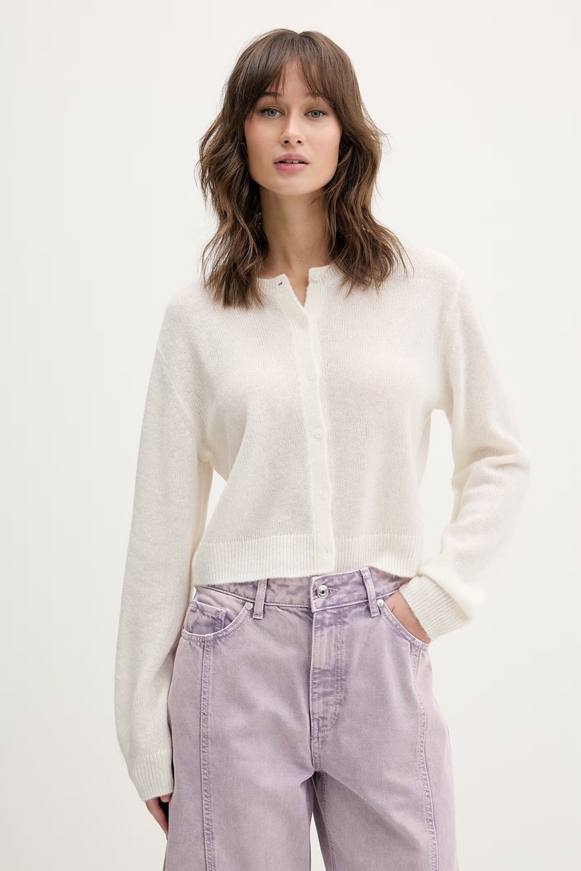 Weekend Max Mara cardigan din lână BELGIO culoarea bej, călduros