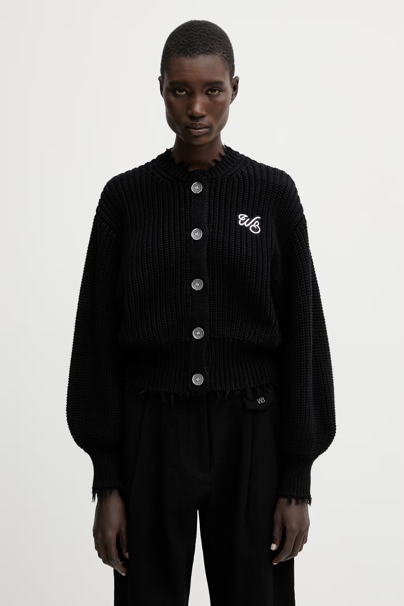Maison Kitsuné cardigan Ribbed Baby Fox black color lightweight