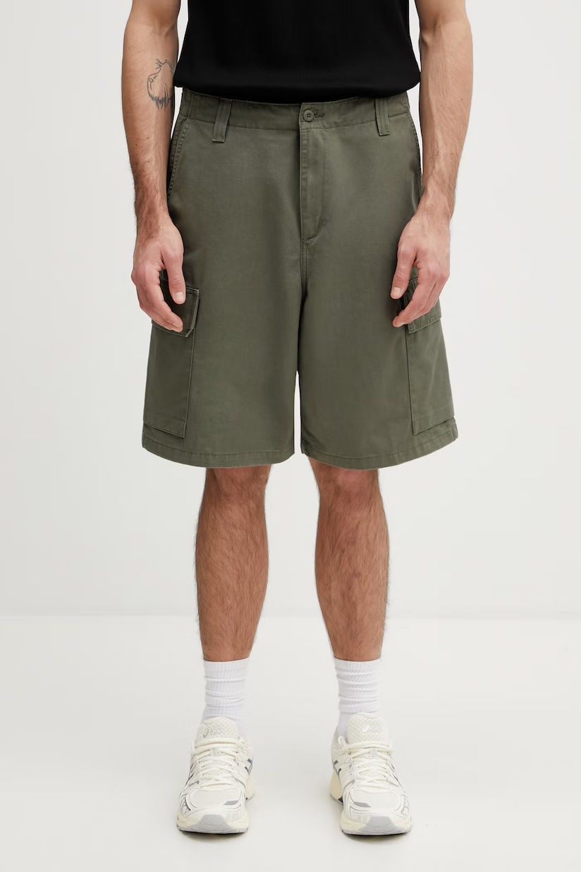 Carhartt WIP cotton shorts Aviation Short green color I028245 Carhartt WIP cotton shorts Aviation Short green color I028245