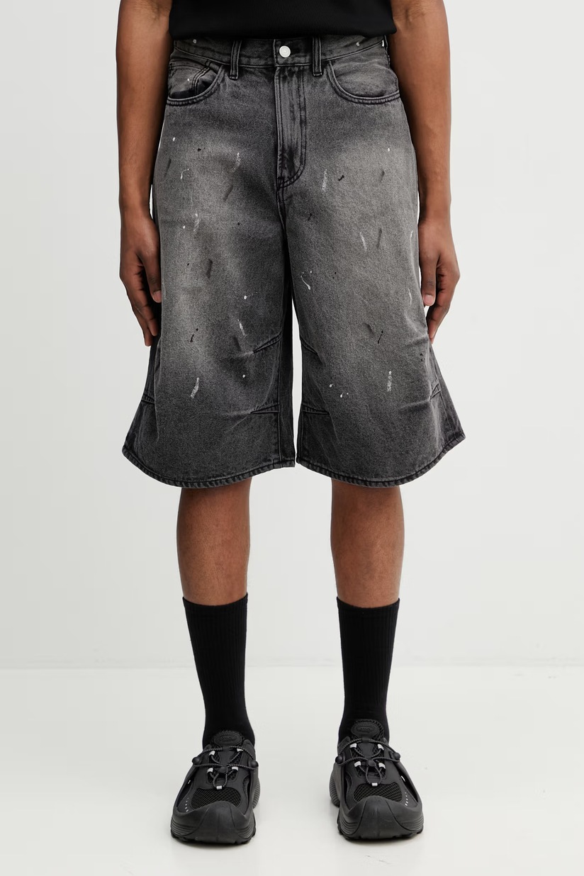 Maison MIHARA YASUHIRO shorts Aged Satin Shorts black color