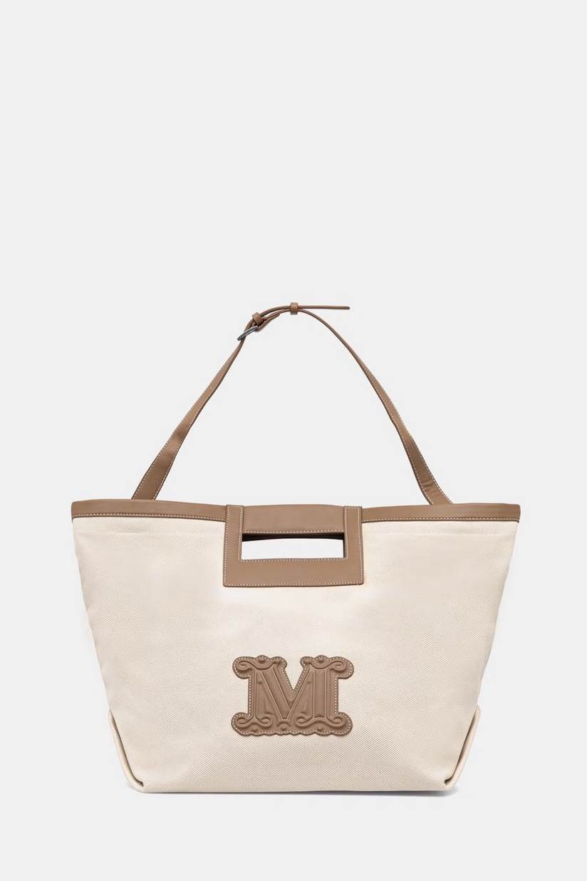 Max Mara Beachwear geantă de plajă culoarea bej, 2516511089600