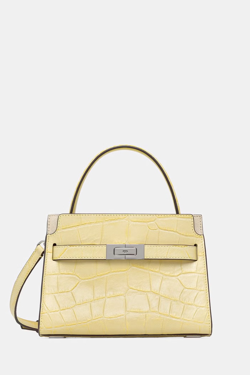 Замшевая сумочка Tory Burch Charlie цвет жёлтый 184125 | ANSWEAR.ua