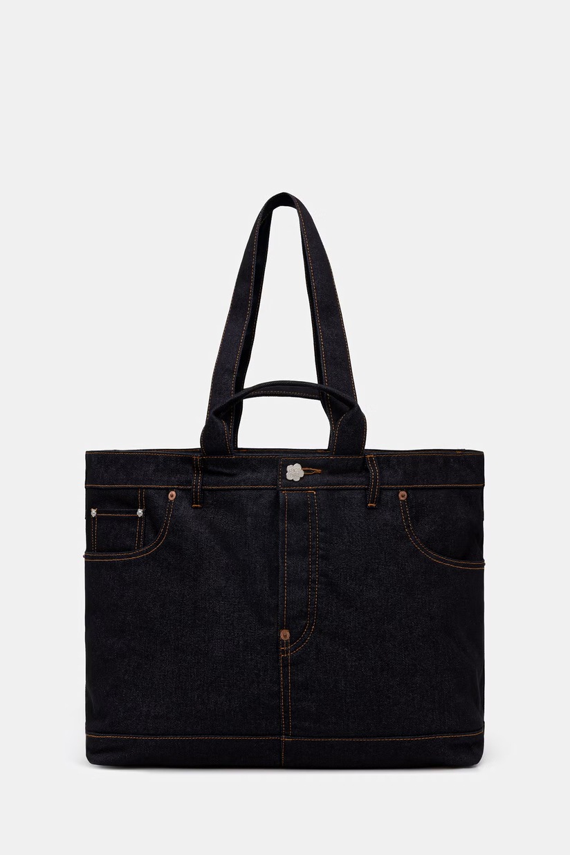 バッグ navy co Zippered “The Tote Bag” Navy Blue or Black Canvas Tote – Chief