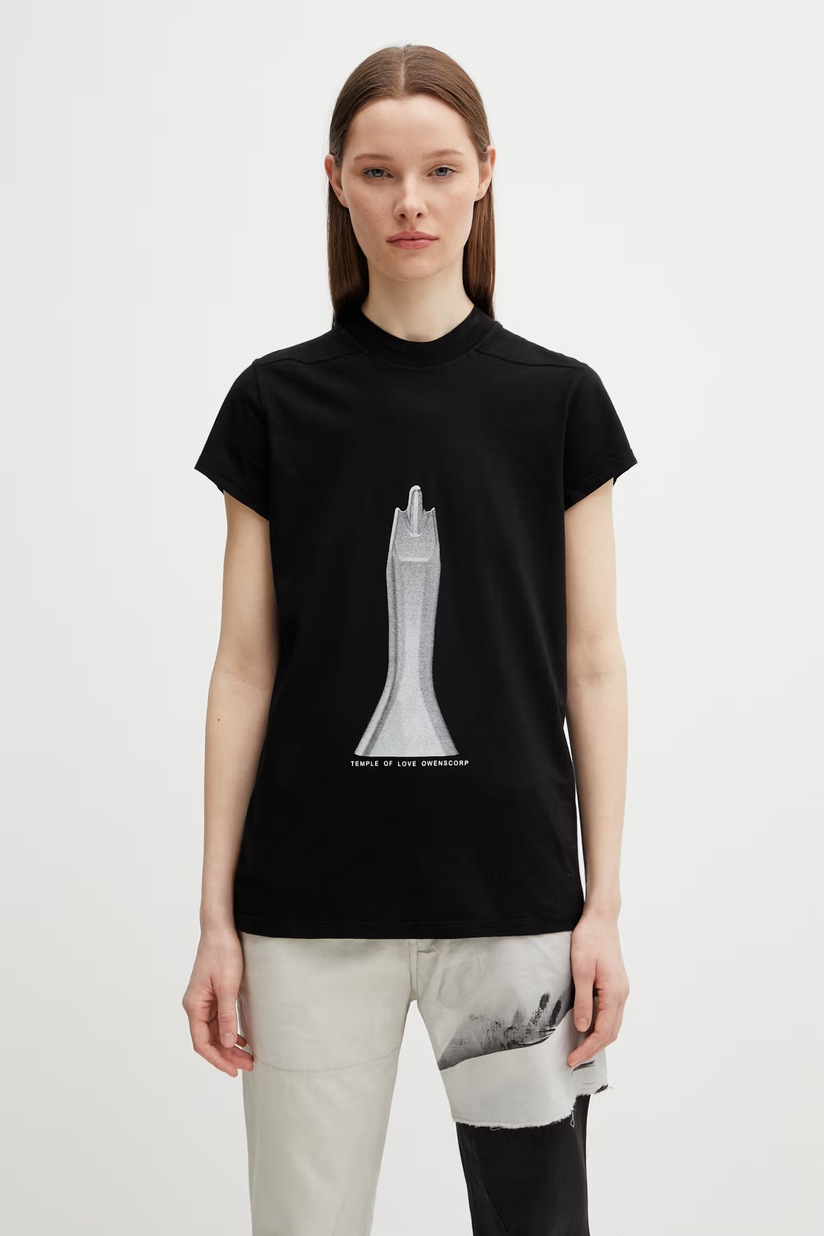 Rick Owens cotton t-shirt Cropped Small Level T women's black