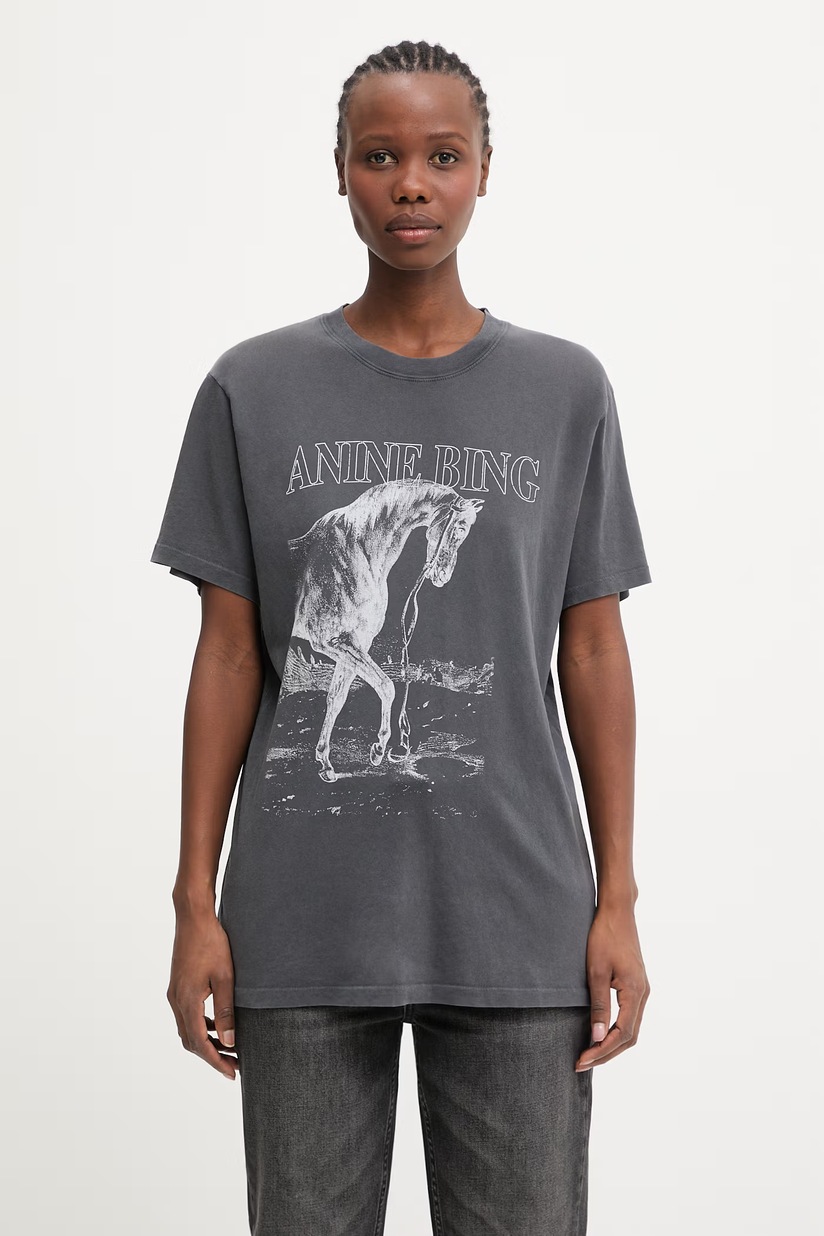 Anine Bing Lili Women's cotton t-shirt gray A.08.11713 at PRM US