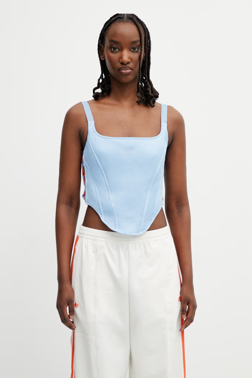 adidas Originals x MIAOU corset-style blouse Women's plain blue