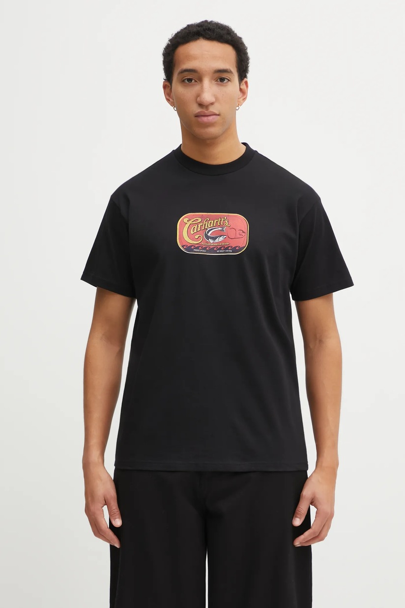 Carhartt WIP cotton t-shirt S/S Schooling T-Shirt black color with