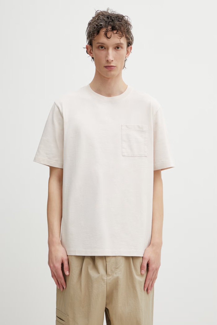 Maison Kitsuné Poetic Script t-shirt cotton Men's beige