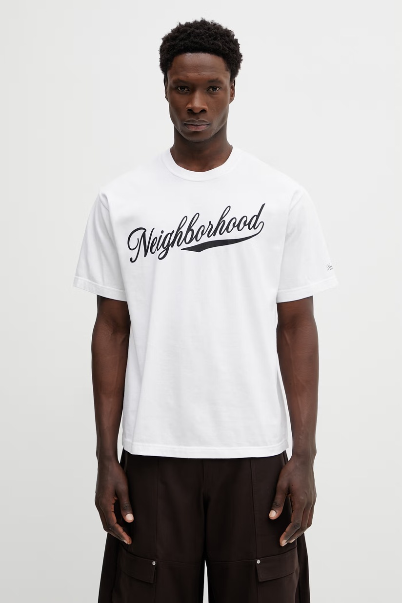 NEIGHBORHOOD t-shirt game shirt ss white color with a print
