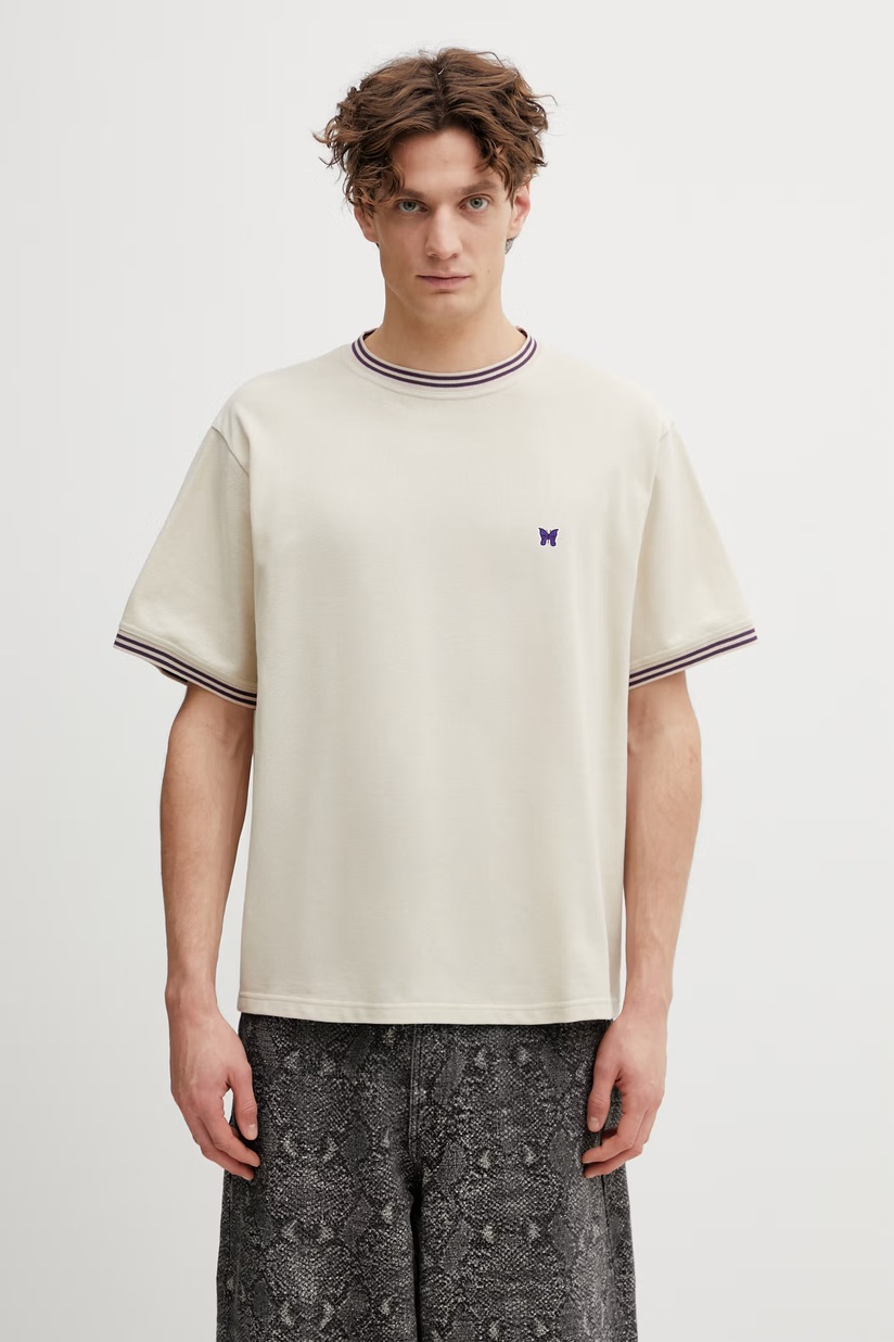 Maison Kitsuné Poetic Script t-shirt cotton Men's beige