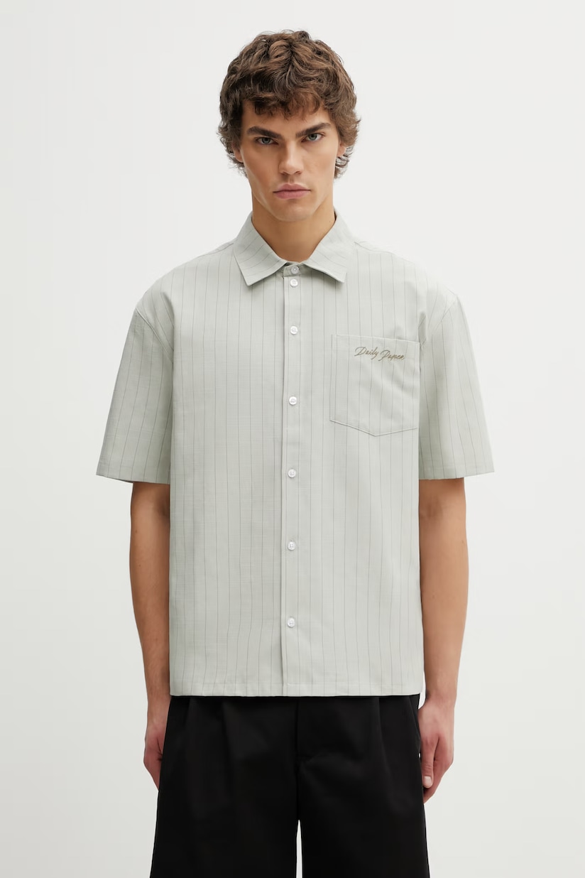 MM6 Maison Margiela cotton shirt men's green color relaxed