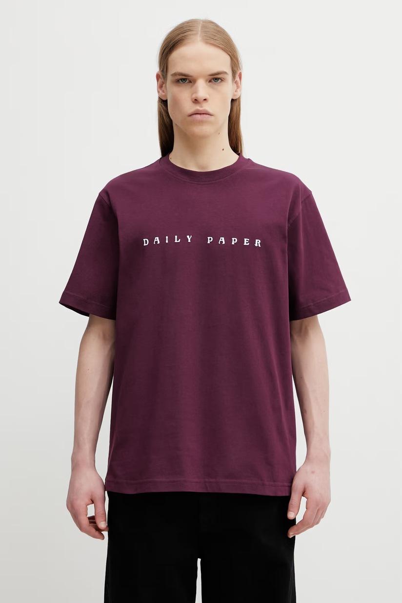 Represent cotton t-shirt Hermes men's violet color with a print