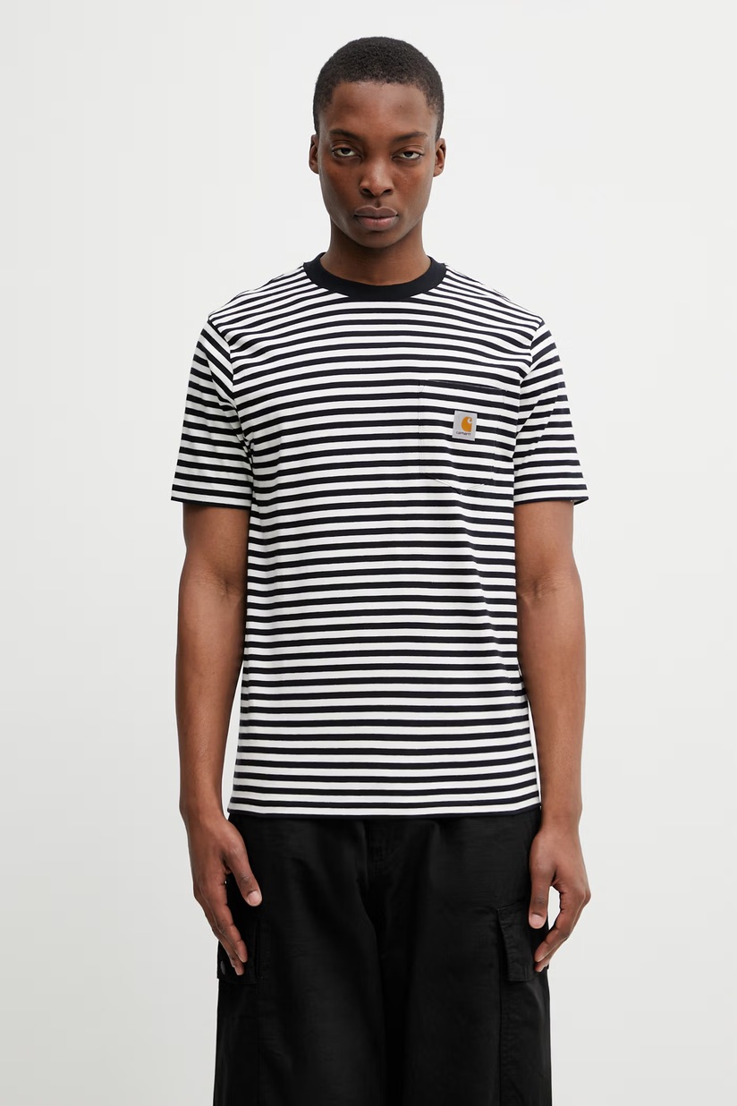 Carhartt WIP cotton t-shirt S/S Logo T-Shirt men's black color