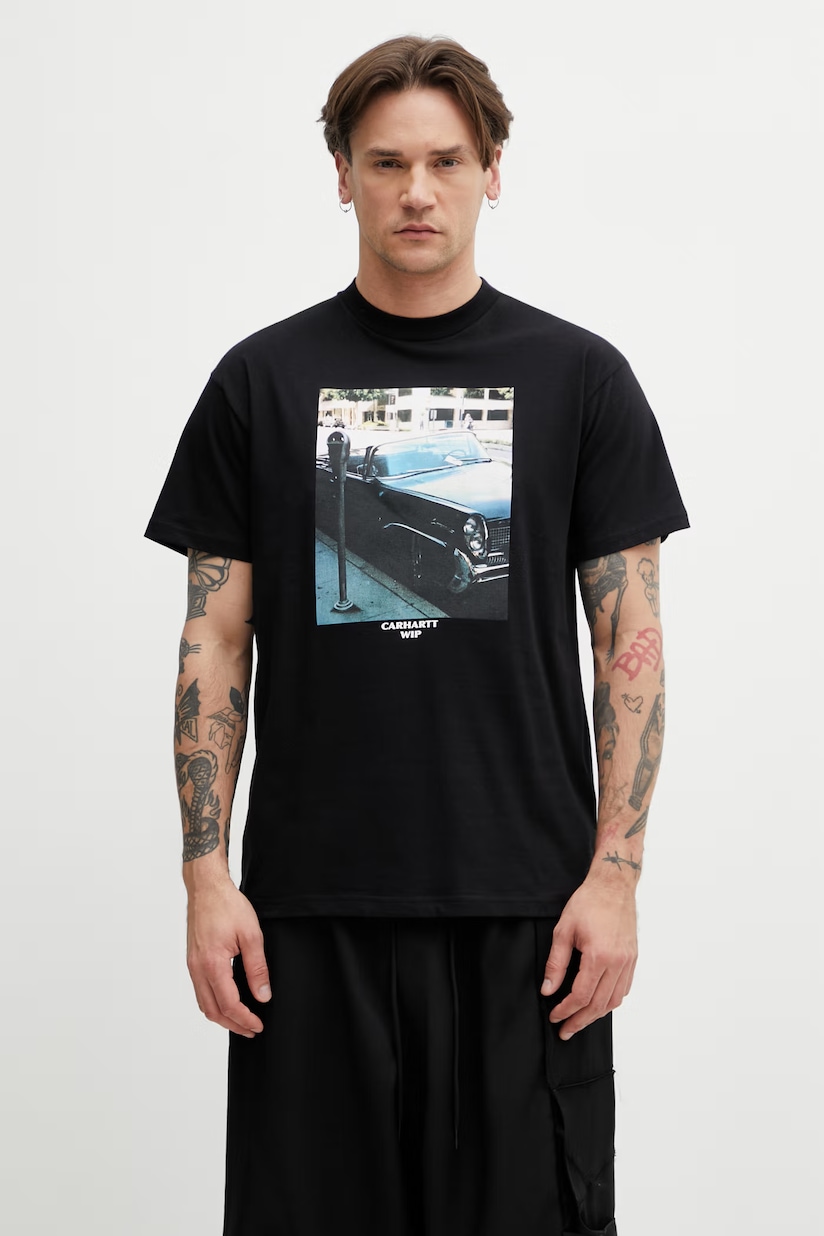 Carhartt WIP cotton t-shirt S/S Hotel Keys men's black color with Carhartt WIP cotton t-shirt S/S Hotel Keys men's black color with
