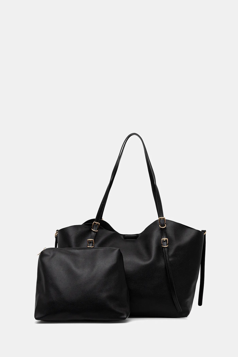 Answear Lab geanta de mana din piele intoarsa culoarea negru