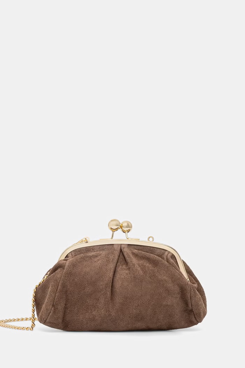Weekend Max Mara geantă piele SPANISHHERITAGE culoarea maro