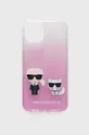 różowy Karl Lagerfeld etui na telefon iPhone 13 KLHCP13MCKTRP Damski