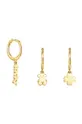 χρυσαφί Επιχρυσωμένο ασημένιο σκουλαρίκι Tous Good Vibes 3-pack Γυναικεία