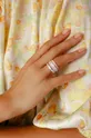 Postriebrený prsteň Lilou Colors Smalt, Mosadz pokrytá striebrom 925