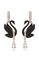 Náušnice Swarovski Swan 5678047 čierna AA00