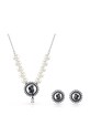 Swarovski colier si cercei Swan Cristal Swarovski argintiu 5680875
