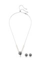 Swarovski colier si cercei Swan 5680875 argintiu SS24