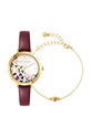 Hodinky a náramek Ted Baker burgundské BKG028300