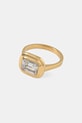 Trussardi pierścionek T-DESIGN cyrkonia złoty TJAXA290