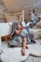 szürke Effiki gyerek pamut törölköző 95x95 cm Gyerek