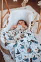 Pokrivač za povijanje beba od bambusa La Millou PRINCE plava