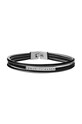 Armani Exchange bőr karkötő fekete AXG0085040