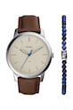 Fossil zegarek i bransoletka srebrny FS5966SET
