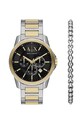 Armani Exchange karóra és karkötő fekete AX7148SET